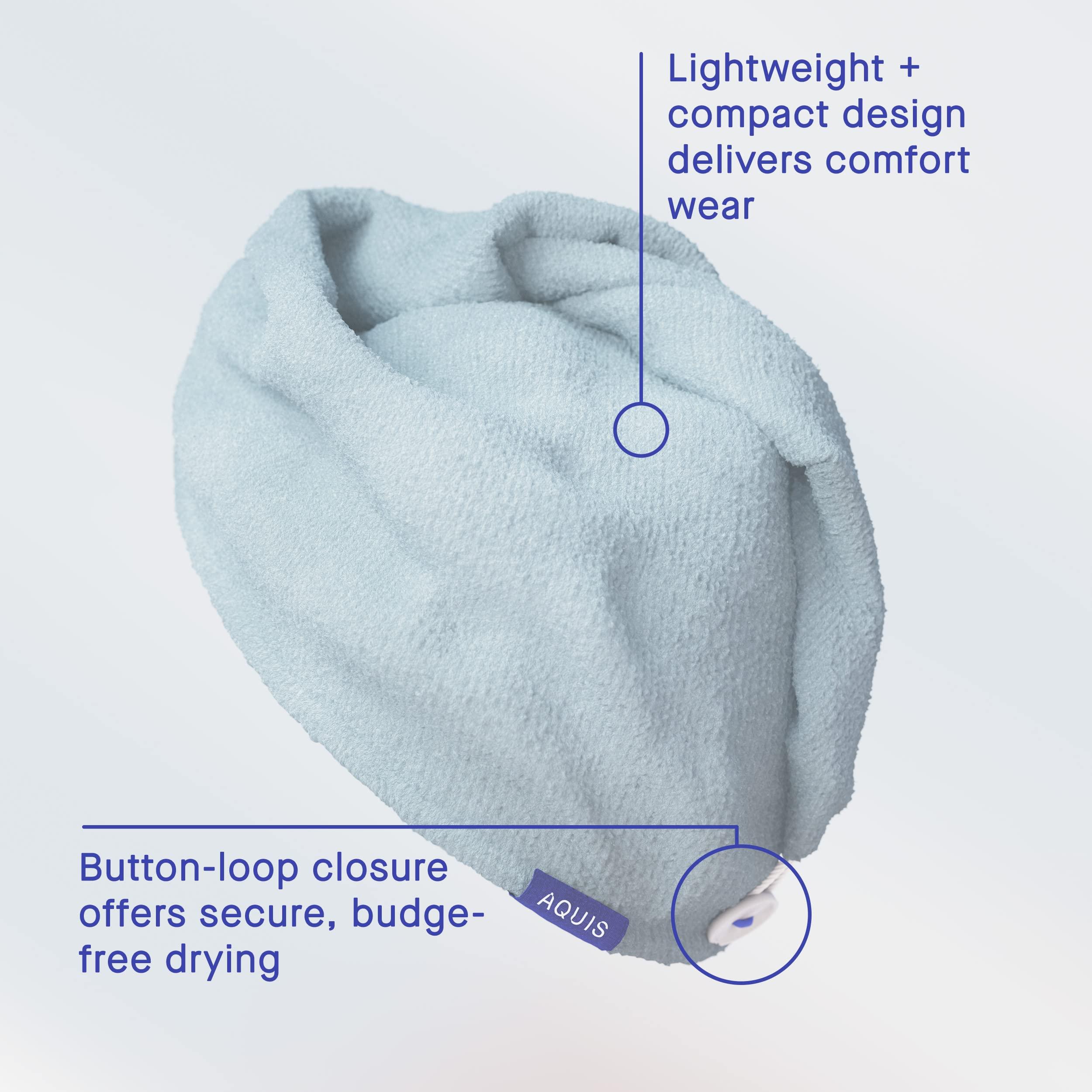 AQUIS AQUIS Hair Wrap Hair-Drying Tool, Water-Wicking, Ultra-Absorbent Recycled Microfiber