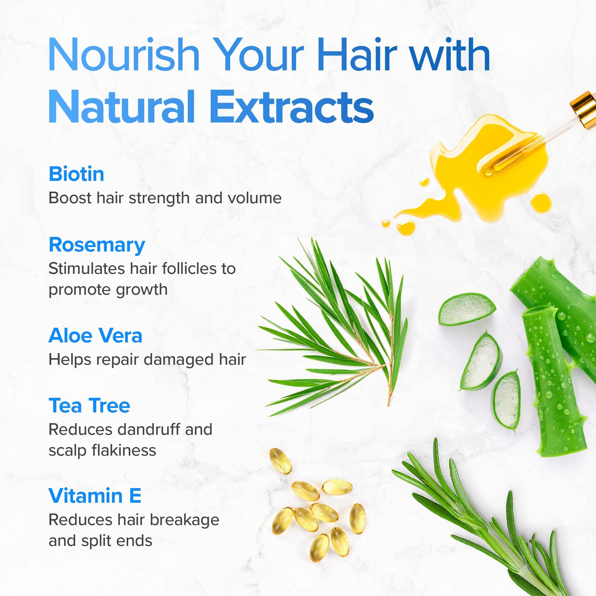 DermaChange DermaChange Biotin Shampoo and Conditioner Set - Hair Growth Shampoo and Conditioner for Men & Women - Shampoo Conditioner for Dry, Damage & thinning hair with Tea Tree, Manuka Honey & Rosemary 16oz