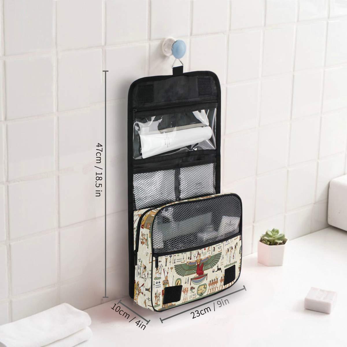 HMZXZ HMZXZ Hanging Travel Ancient Egypt Pattern Toiletry Bag Folding Bathroom Gym Organizer Portable Cosmetic Wash Bag for Women Girls