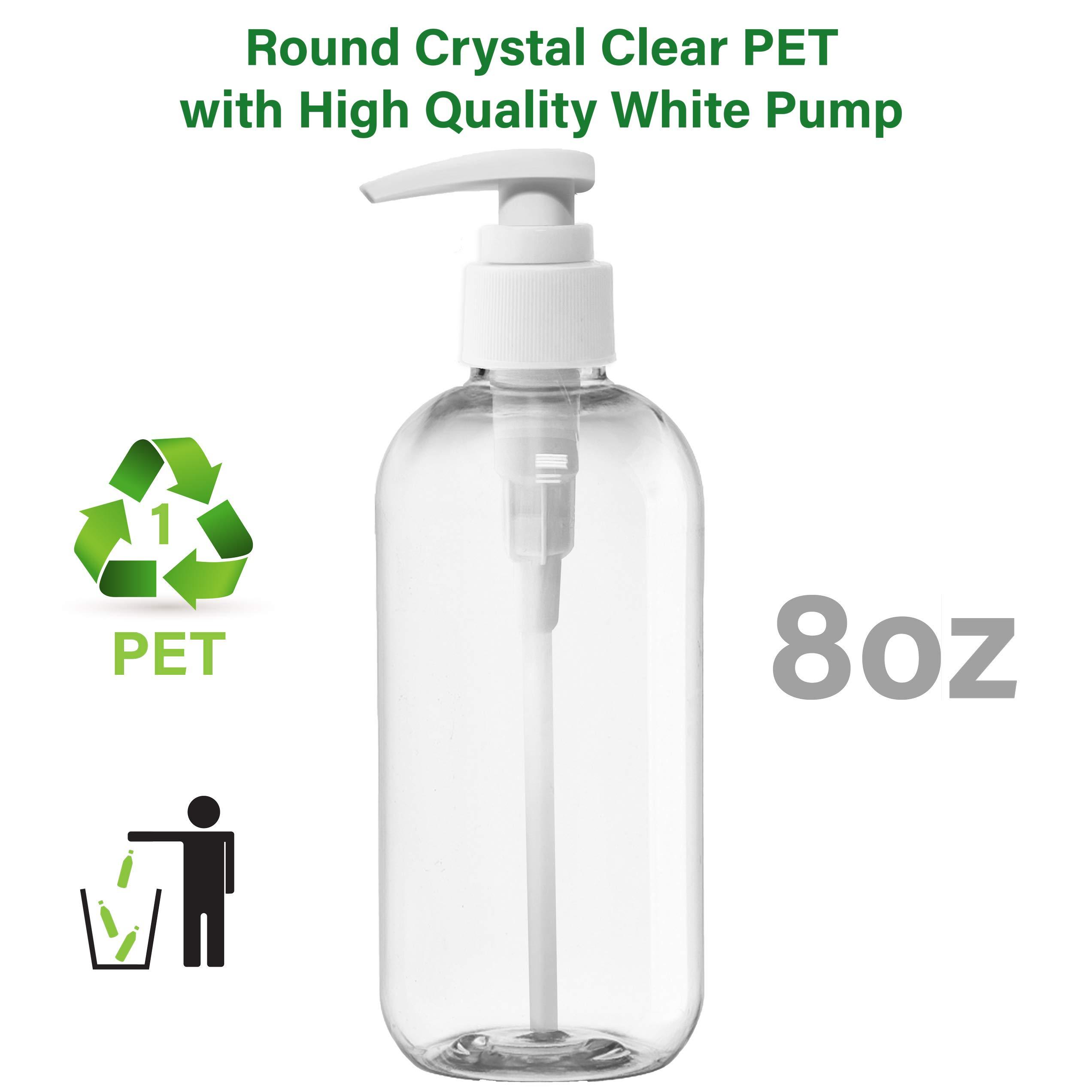 KOALA KOALA Clear Empty Refillable Bottles with Leakproof BPA Free Container Fits for Lotion, Shampoo, Conditioner, Cream, Travel Size Hand Sanitizer Refills (16oz, 8oz & 2oz, Pack of 12)