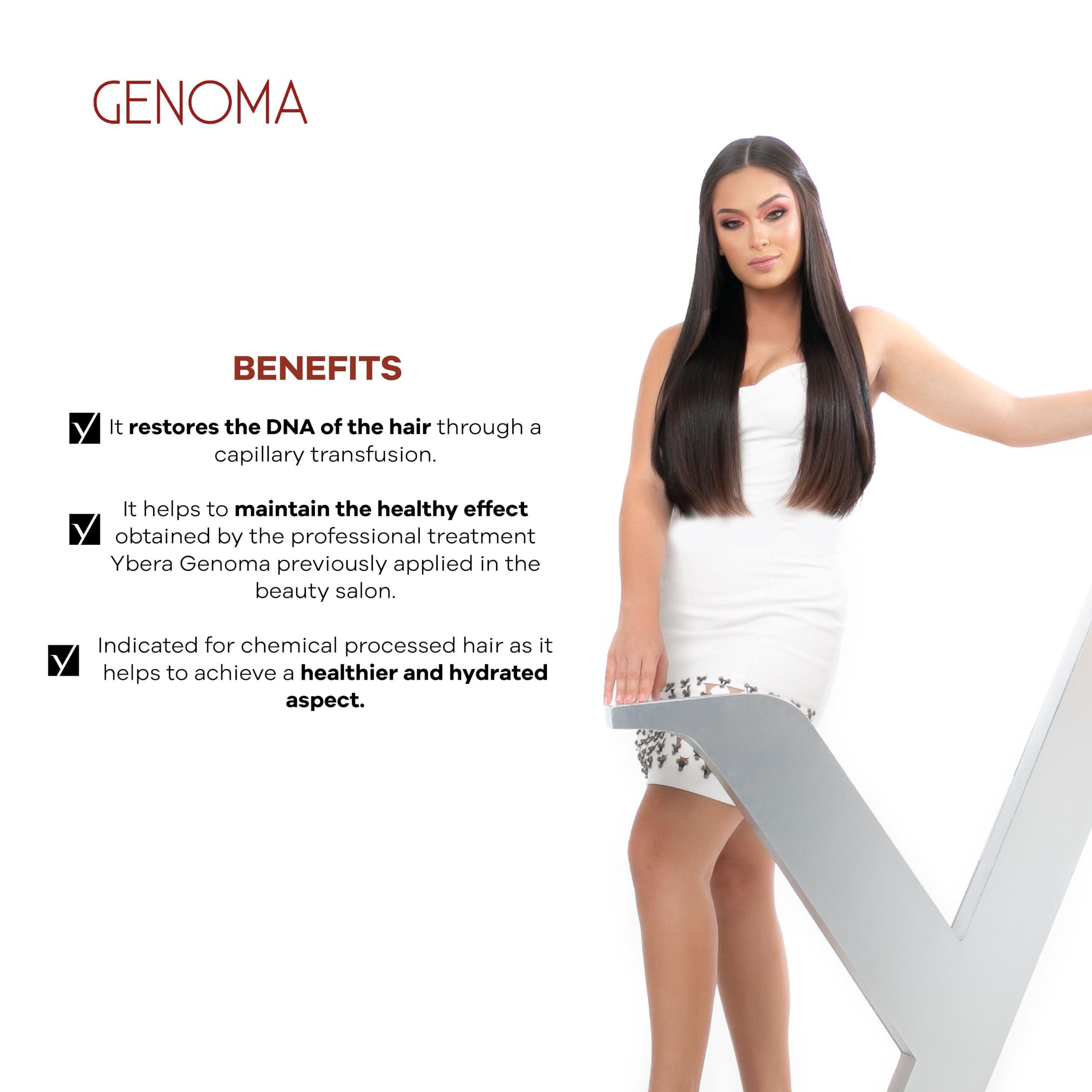 GYP Ybera Paris Genoma Home Care Kit | Restores the DNA of the Capillary Fiber | Renews the Cortex of the Strand to its Original State | Softness, Shine and Restructure Roots to Ends | Set of 2