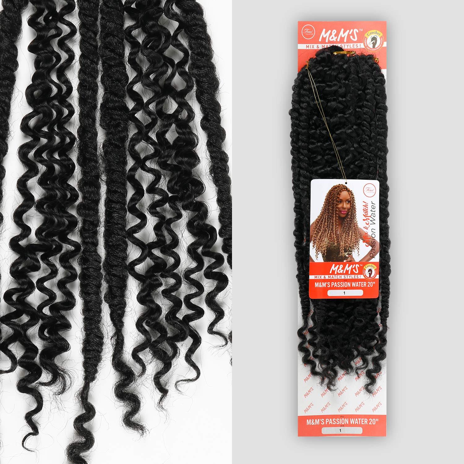Hair Plus Femi Collection MnM'S Crochet Braids MnM'S Passion Water 20" (6-pack, T1B/BURG)