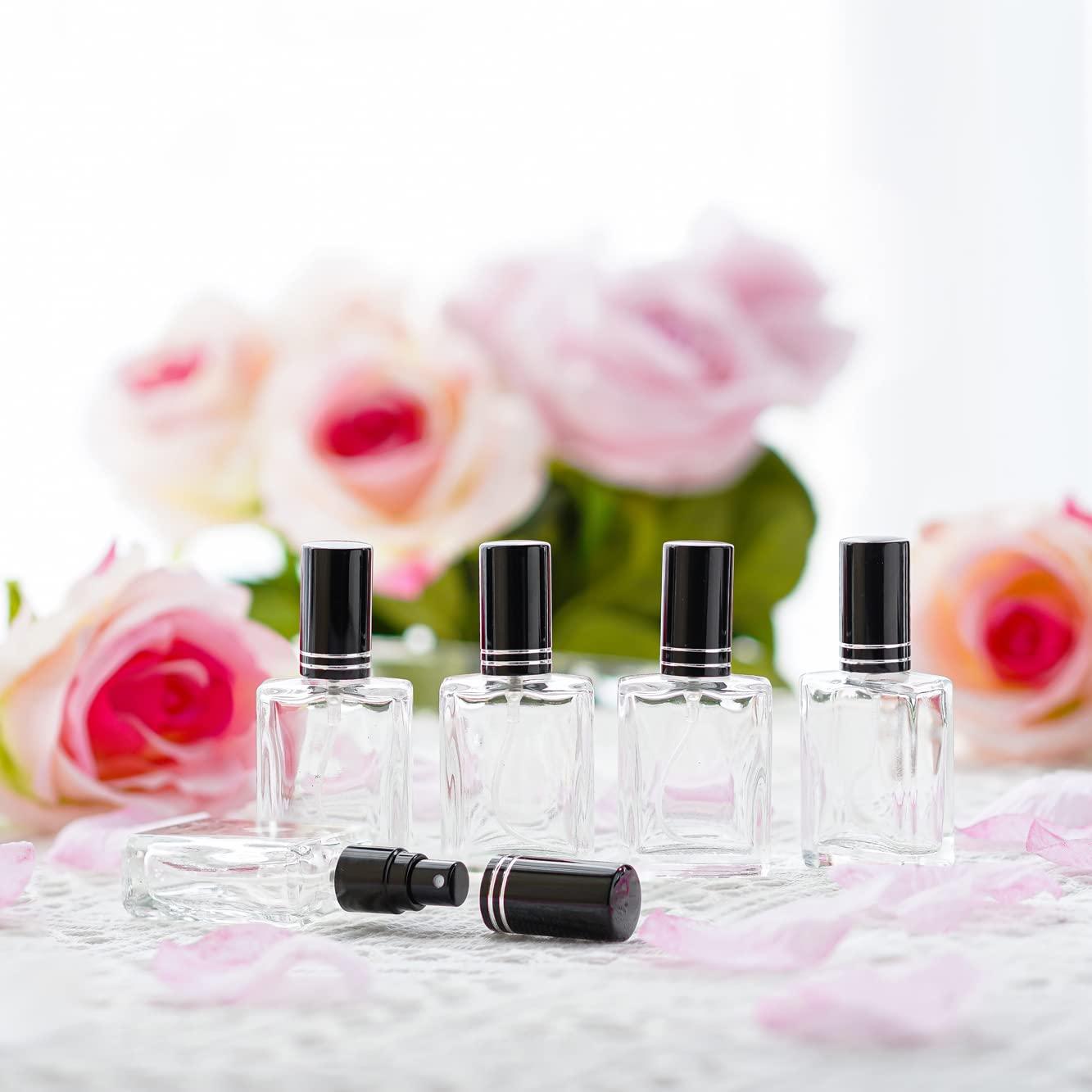 YU FENG YU FENG 12pcs Clear Refillable Perfume Bottle 15ml Portable Square Empty Glass Perfume Atomizer Bottle For Travel