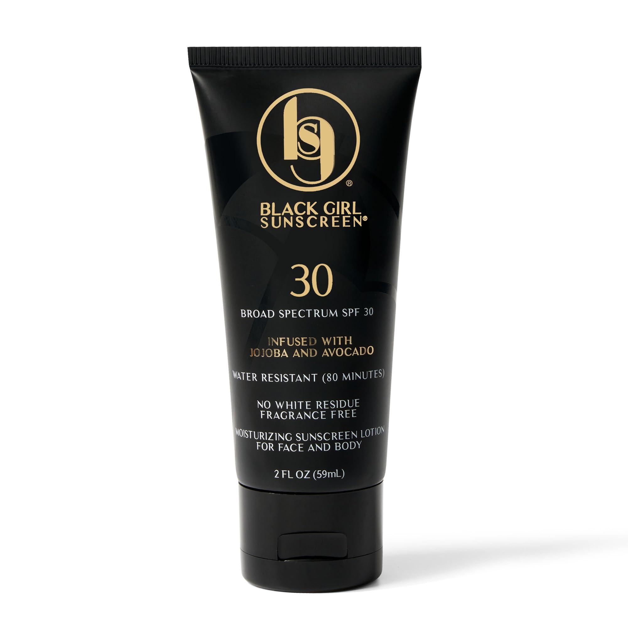 BLACK GIRL SUNSCREEN BLACK GIRL SUNSCREEN - Face & Body Moisturizing Sunscreen Lotion SPF 30, No White-Residue for Melanin Rich Skin (2 Fl. Oz.)