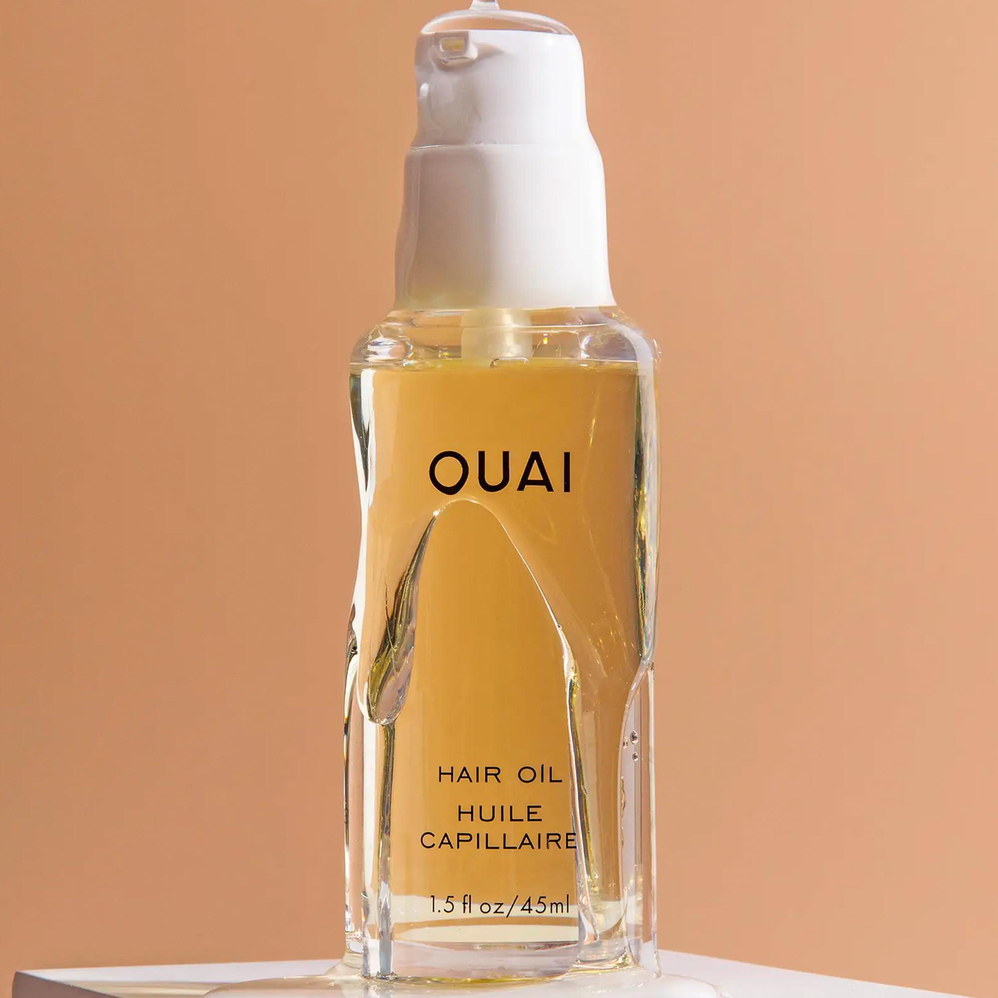 OUAI OUAI Hair Oil Bundle - Hair Heat Protectant Oil for Frizz Control - Adds Hair Shine and Smooths Split Ends - Color Safe Formula - Paraben, Phthalate and Sulfate Free (2 Count, 0.45 Oz/1.5 Oz)