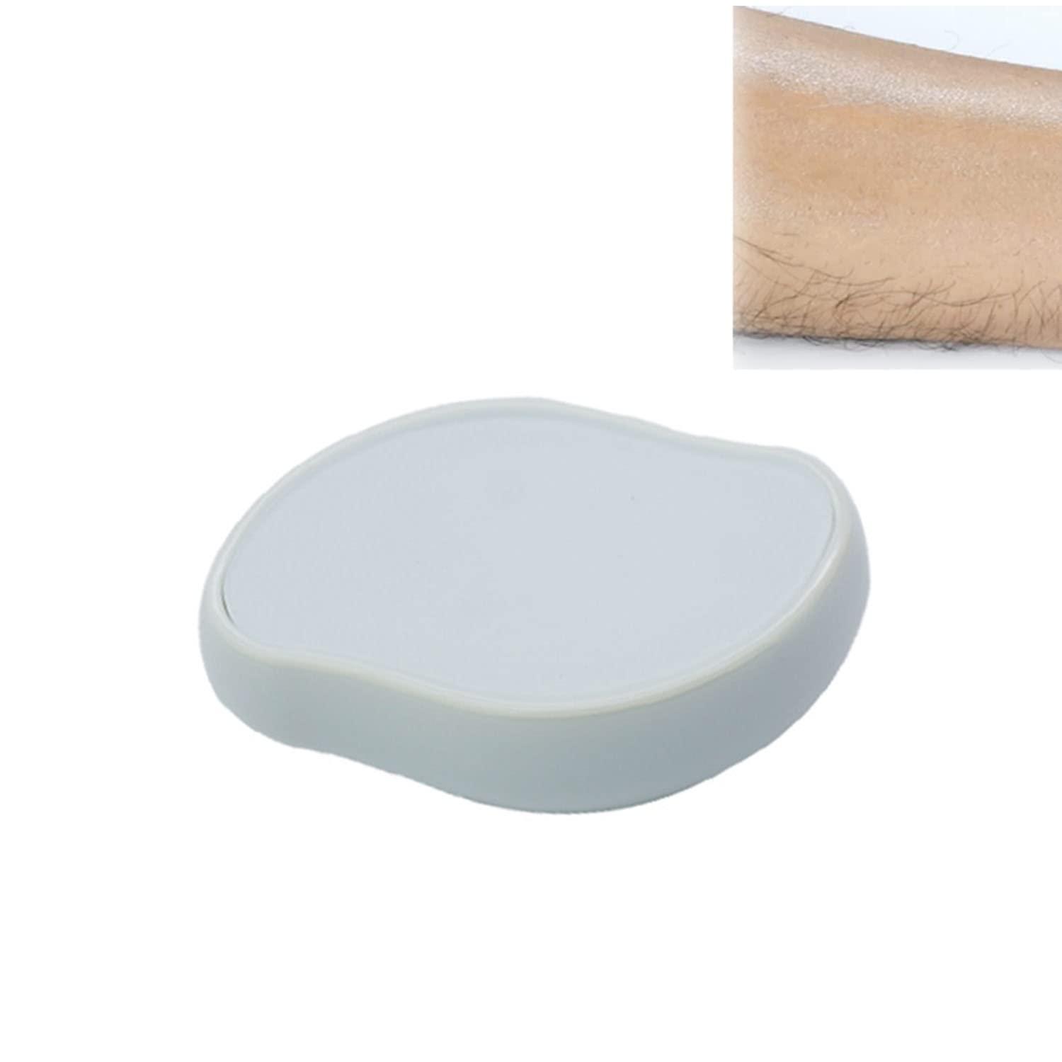 CGJLSM Painless Hair Removal Epilator, Physical Depilation Pad, Portable Exfoliating Tool for Leg Arm Back Lightweight Crystal Hair Eraser (White)