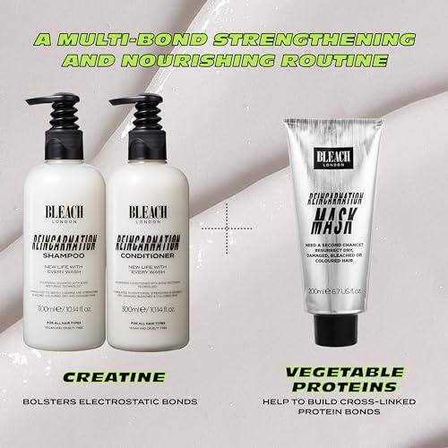 Bleach London Bleach London Reincarnation Bond Restoring Shampoo: Strengthening Daily Shampoo for All Hair Types - Vegan & PETA-Approved - (300ml / 10.1oz)
