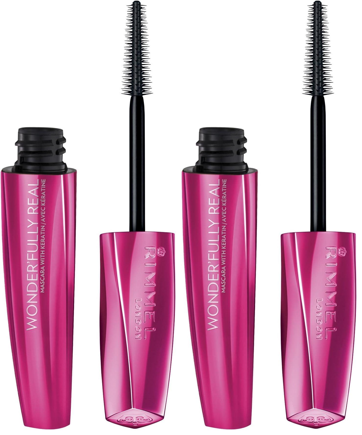 Rimmel Rimmel Wonder'fully Real Mascara, Waterproof Black, 0.37 Fluid Ounce (Pack of 2)