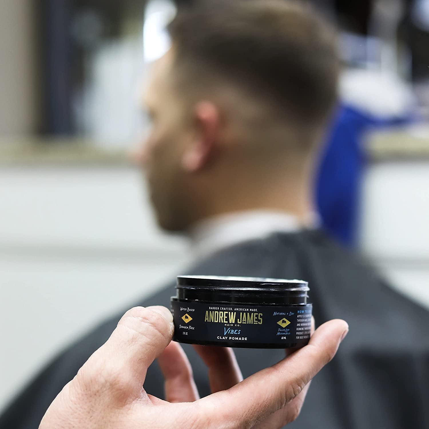 ANDREW JAMES ANDREW JAMES Clay Pomade 3-Pack | 2.75 Ounce Each | Natural Matte Finish | Firm Hold | Fuller Look | Sulfate Free | No Comb Needed To Style| Putty Texture | Hair Sculpting | Made In The USA