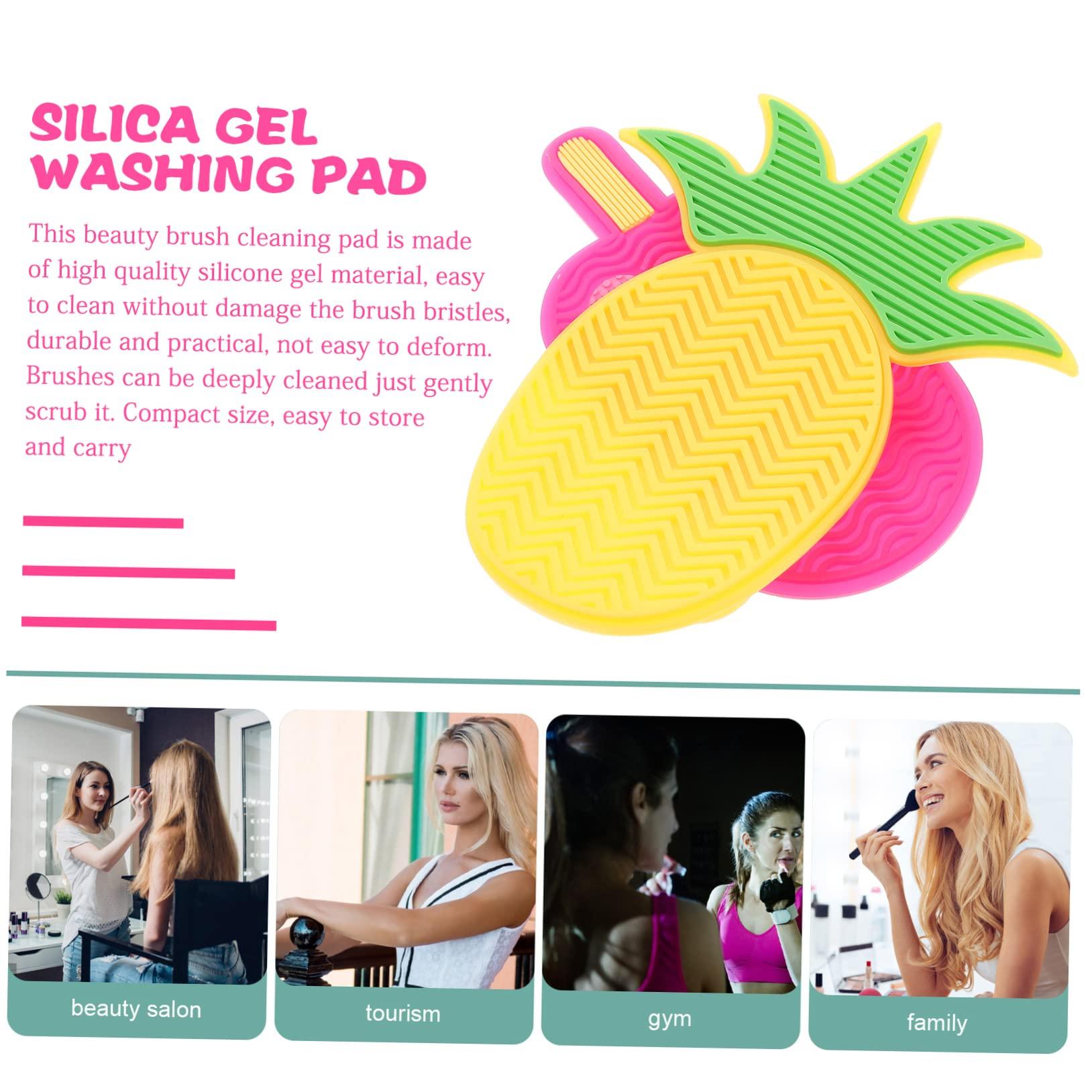 FOMIYES 2pcs Silicone Scrub Pad Makeup Cleaner Beauty Cleaning Mat Beauty Brush Cleaning Pad Brush Washing Mat Brush Cleaning Tool Makeup Brush Cleaner Mat Makeup Brush Cleaning Pad