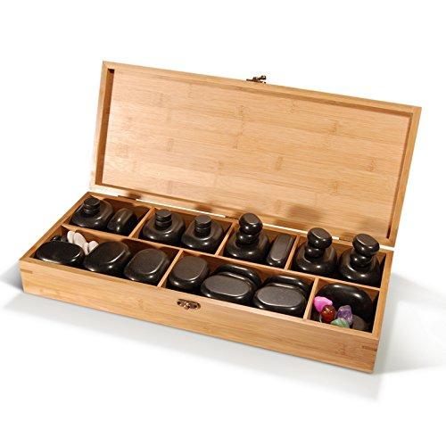 Master Massage Master Massage 70 Premium Deluxe Hot Stone Set for a Full Body Massage Black Lava vocano Basalt Rock