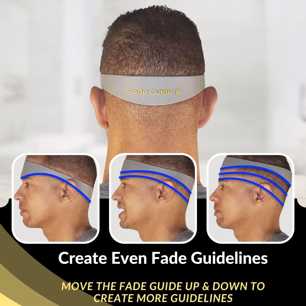 Fade Guide Fade Guide X and Neckline Shaving Template | Curved Silicone Band | Great for Creating Fade Guidelines and for DIY Haircuts | Fade Guide for Hair Clippers