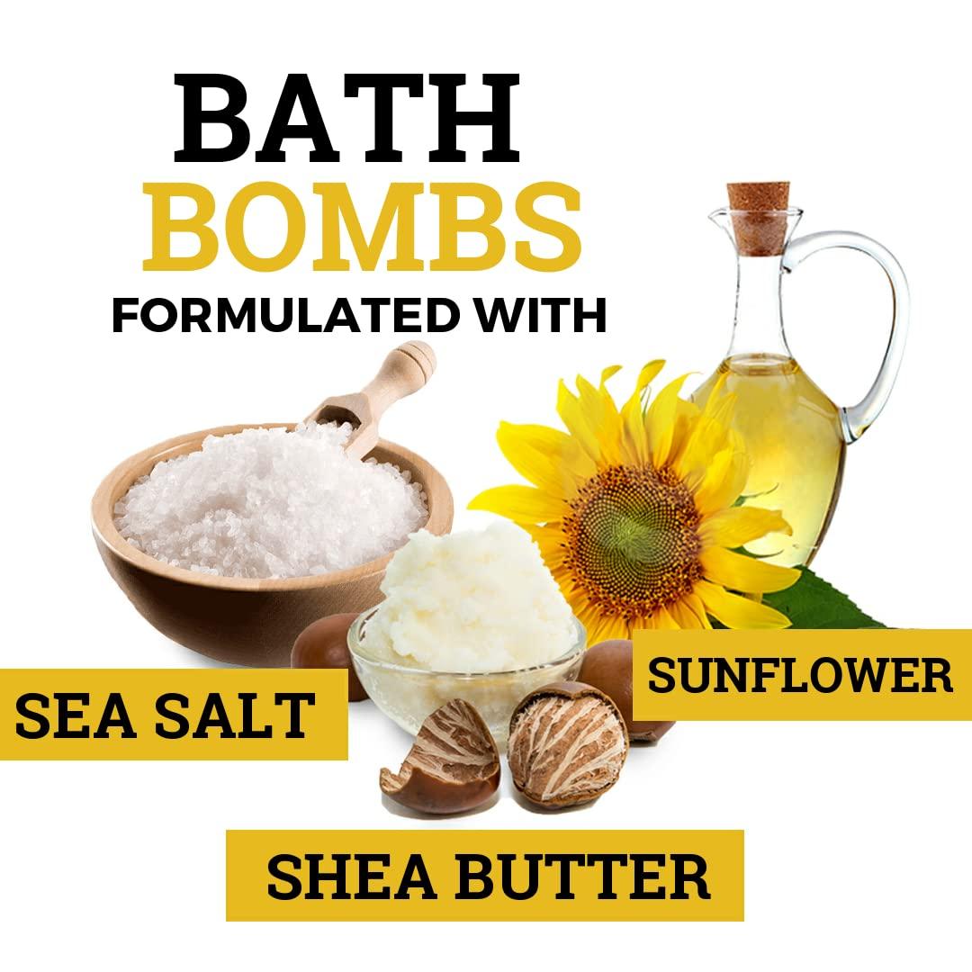 Legend's Creek Legends Creek Farm, Goat Milk Bath Bomb Bundle, Shea Butter & Sunflower Oil, Hydrate and Relax, 18 Oz Total (4-Pack) (Oatmeal Milk & Honey, Bergamot Lime, Chamomile Cherry Blossom, Eucalyptus)