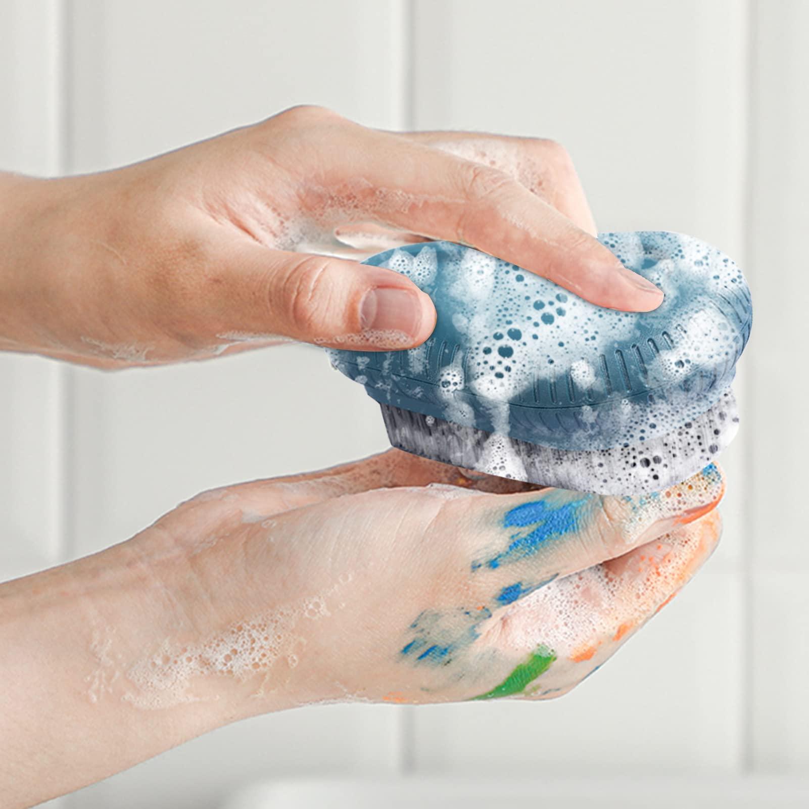 Emsiok 2PCS Heavy Duty Nail Brush for Cleaning Fingernails, Blue and Grey Fingernail Scrub Brush Durable Stiff Bristles Nail Hand Scrub Brush Toenail Brush Fingernail Brushes for Men Women Mechanics