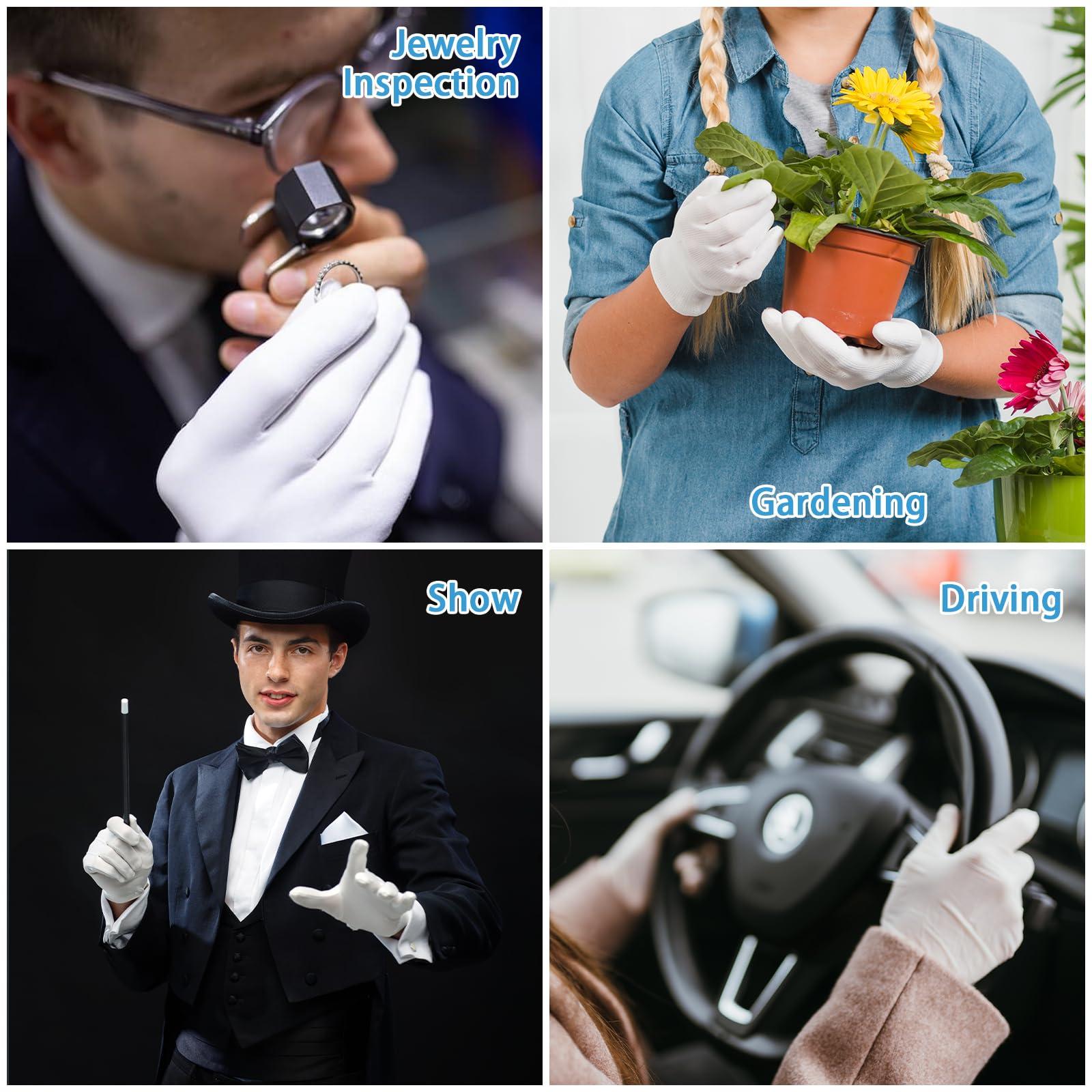 APLZGMG 7Pair White 100% Cotton Gloves for Eczema and Dry Hands - Moisturizing Gloves SPA Overnight - Breathable Sleeping Gloves