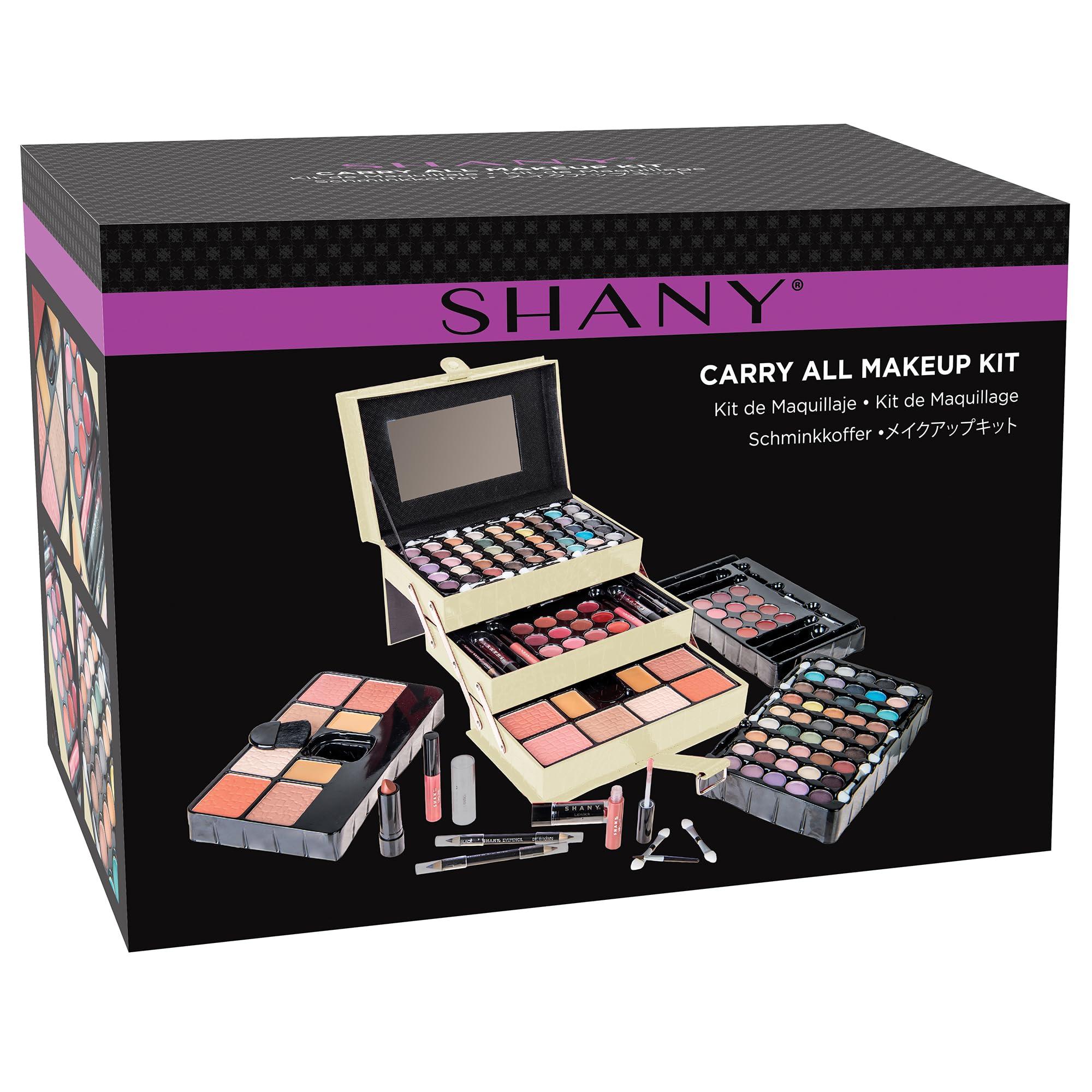 SHANY SHANY All In One Makeup Kit (Eyeshadow, Blushes, Face Powder, Lipstick, Eye liners, Makeup Pencils and Makeup Mirror - Makeup Set With Reusable Makeup Storage Box - White