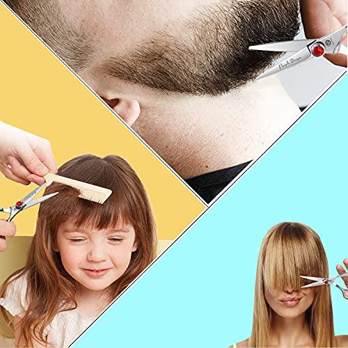 Purple Dragon Purple Dragon 4.5/5.0 inch Silver Barber Hair Cutting Scissors/Shears with Bag- Perfect for Professional Hairstylist, Hairdresser (5.0 inch)