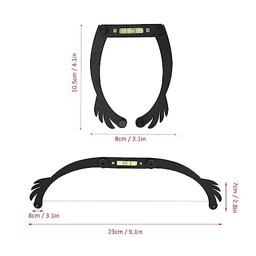 Dioche Bow Tattoo Line Ruler Foldable Eyebrow Makeup Ruler Microblading Permanent Makeup Eyebrow Marker Ruler Eyebrow Mapping Tool Kit Featuring Bow with String (Black)