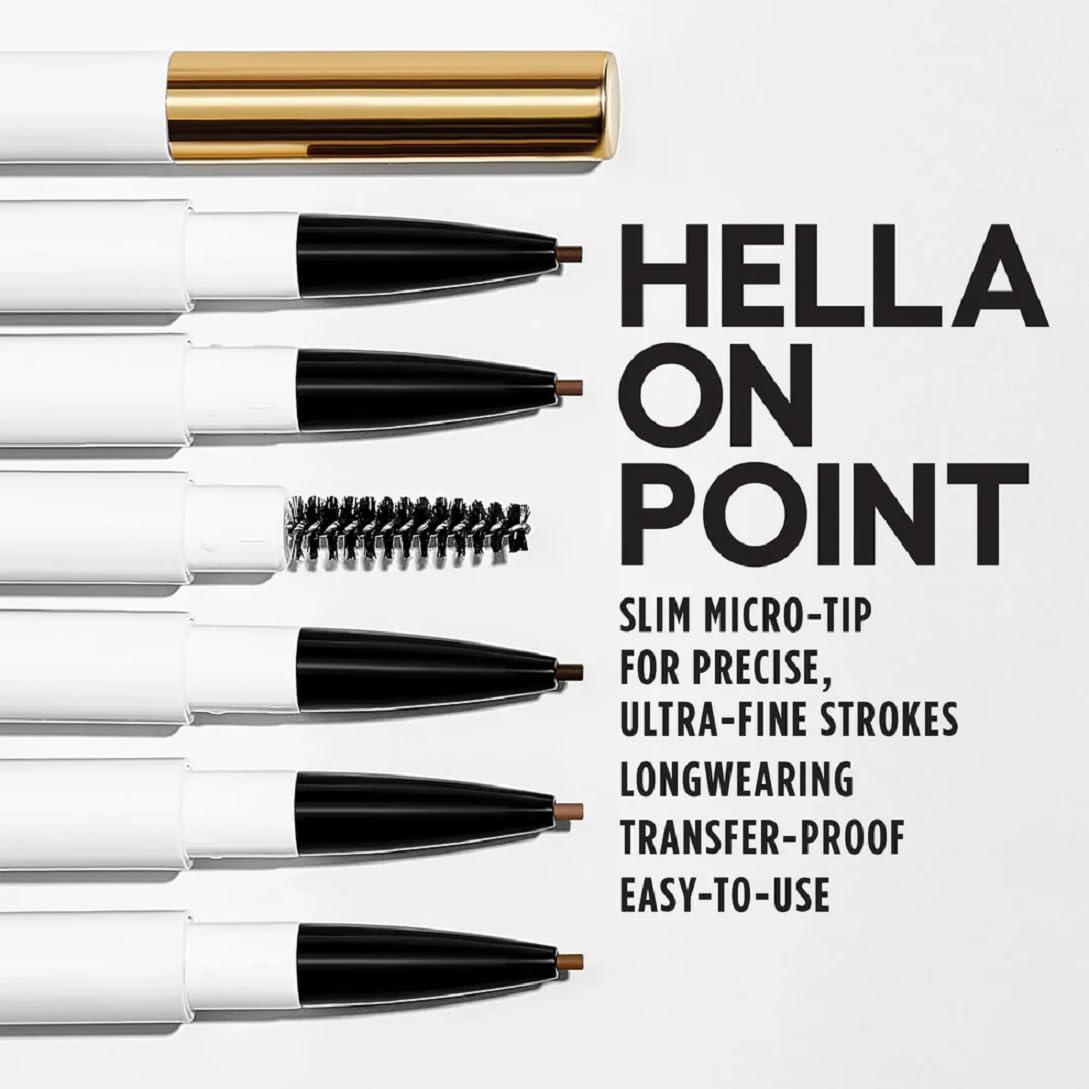 GXVE GXVE Hella On Point Ultra-Fine Brow Pencil #6 Neutral Brown Black