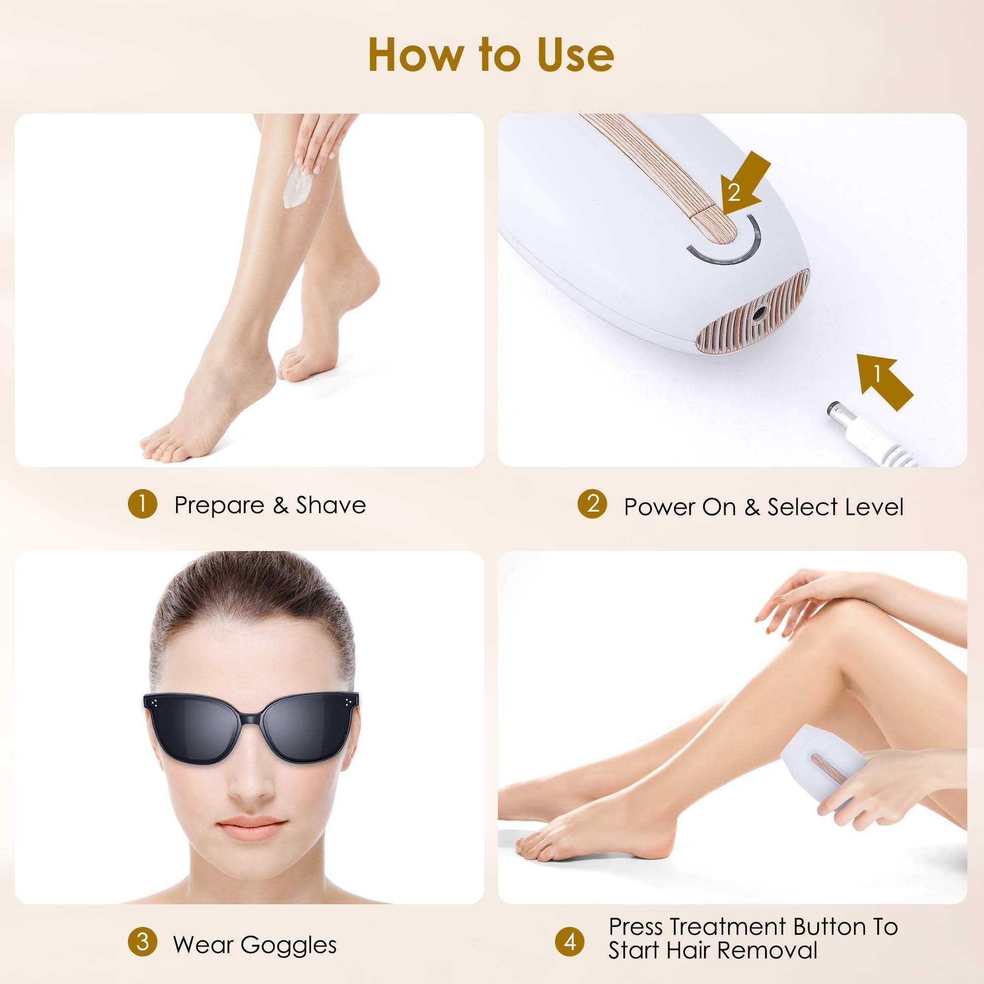 Gransumr Laser Hair Removal Device Home Use IPL Laser Beauty Device Laser Hair Removal for Women and Men Hair Remover with Painless Permanent for Whole Body,Facial Lip Bikini Line Armpit Back Leg Arm