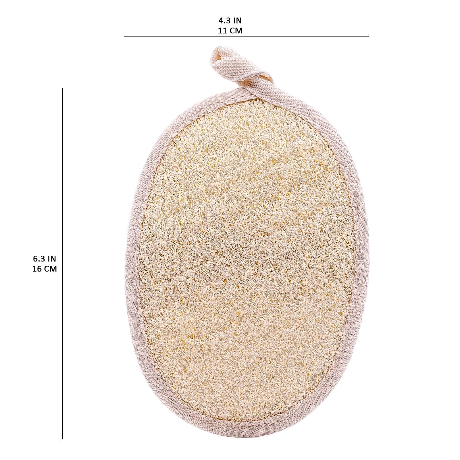 GLOBOTECH Natural Loofah Exfoliating Body Scrubber - 2 Pcs Bath Shower Loofah Sponge Pads for Women and Men, for Face and Body That Gets You Clean, Made with Natural Shower Loofah Sponge.