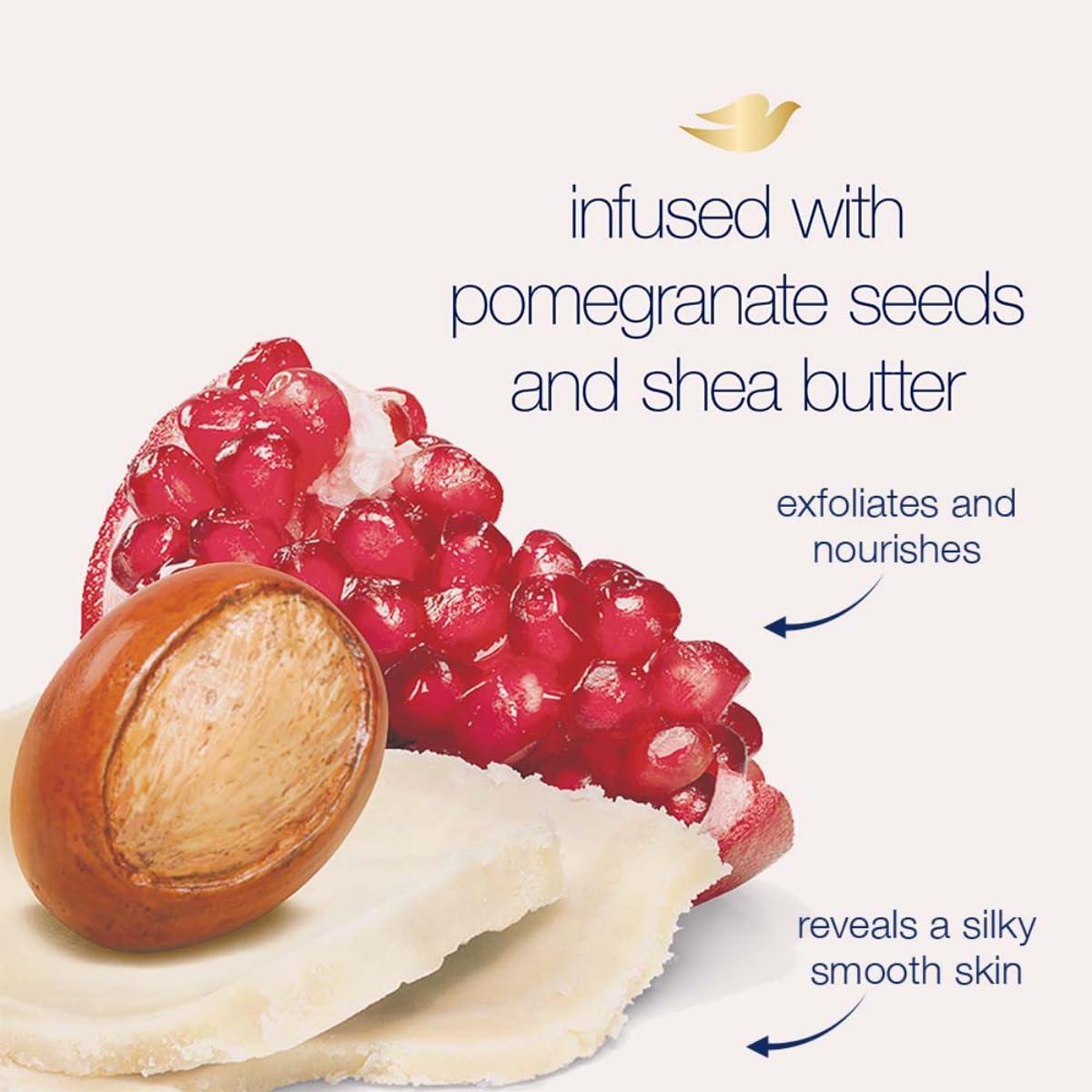 Dove Dove Scrub Pomegranate & Shea Butter For Silky, Soft Skin Body Scrub Exfoliates and Provides Lasting Nourishment 10.5 oz