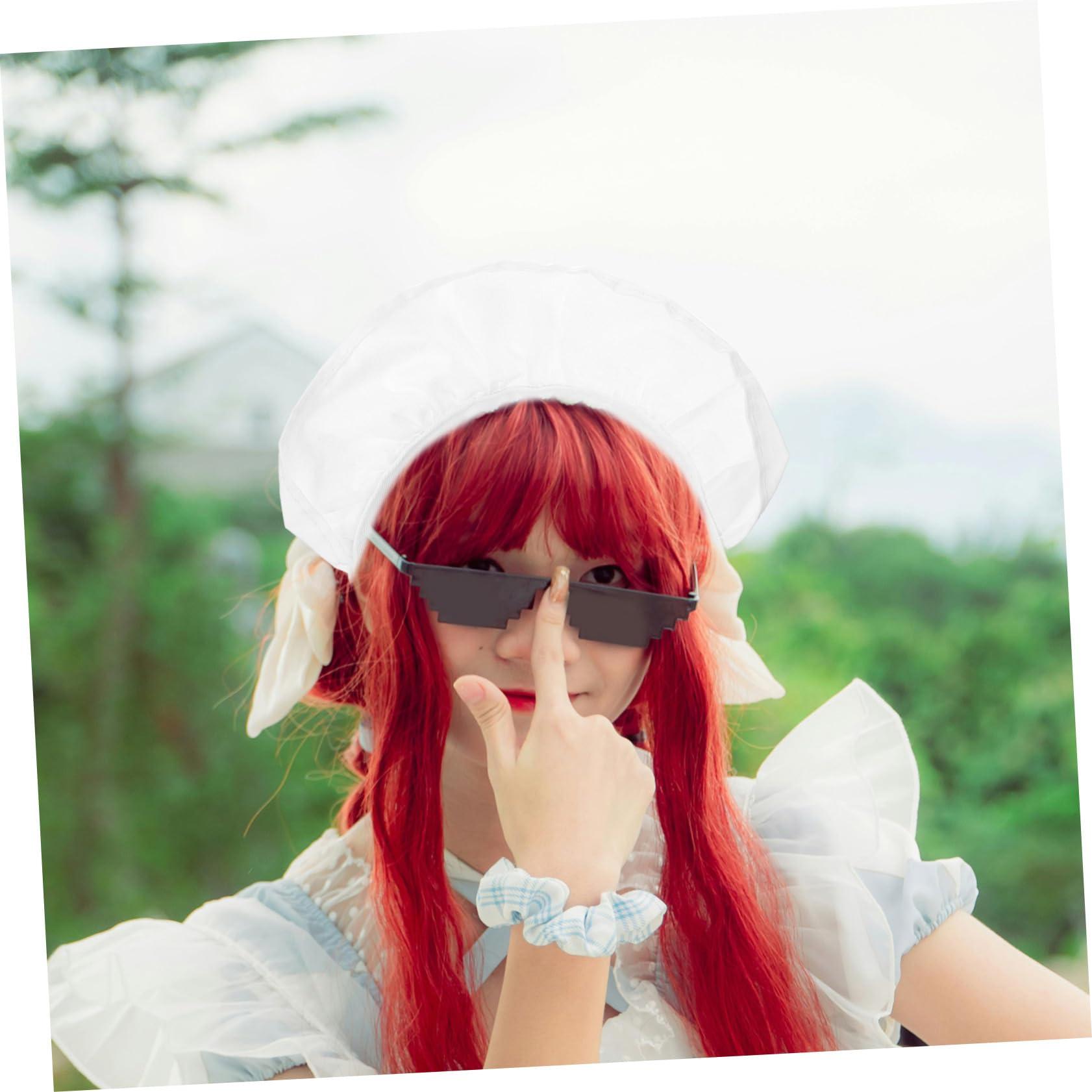 PLAFOPE PLAFOPE Head Ornaments for Women Maid Headband Hair Band Lace White Headpiece for Birthday Party Cosplay Party Headband