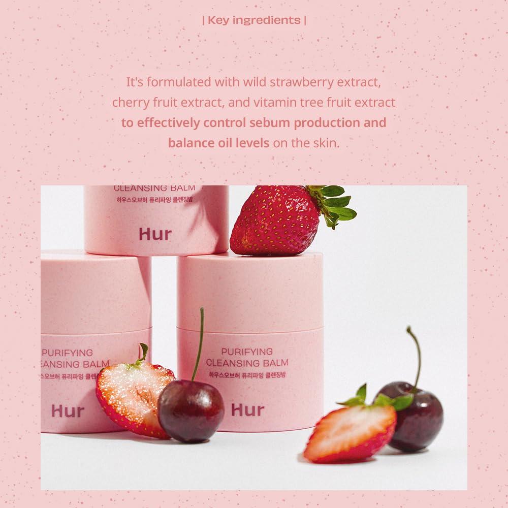 House of Hur House of Hur Purifying Cleansing Balm, Sherbet-Type Formulation, Practical Grinder Type - effectively eliminating makeup residue and blackheads without causing dryness or irritation