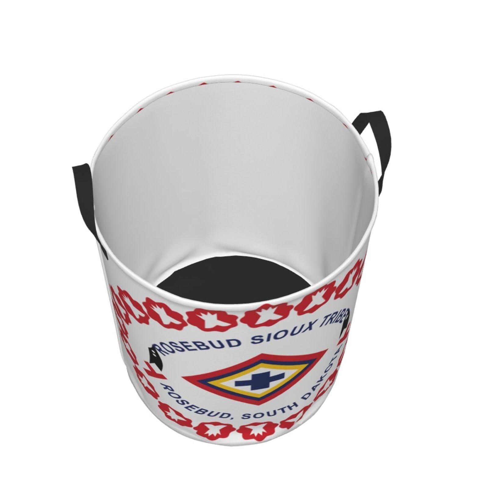 Qauirfe Rosebud Sioux Nation Tribe Flag Circular Hamper Lasting Organization Bedroom Bathroom Dcor