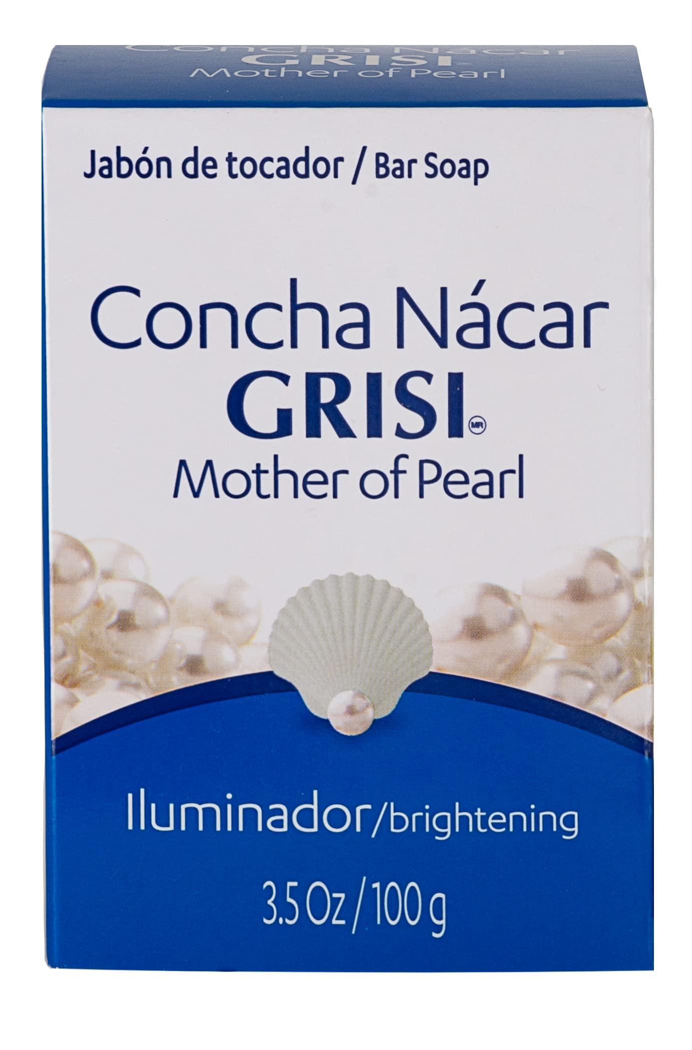 Grisi Grisi Concha Nacar Soap, Cleansing Bar Soap with Mother of Pearl, Assists you in Moisturizing, Exfoliating and Non-Comedogenic, 6 Pack of 3.5 Oz each, 6 Bar Soaps