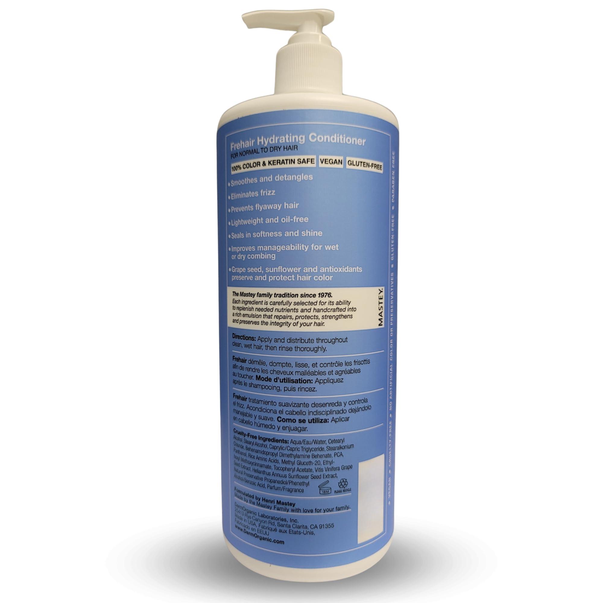 MASTEY FREHAIR Conditioner 32 oz Mastey Paris Professional Cream Hair Care, Sulfate Free, Lipid & Amino Acid Fortified, with UV Blocking Antioxidants - 33 fl oz (Conditioner-1 Count)