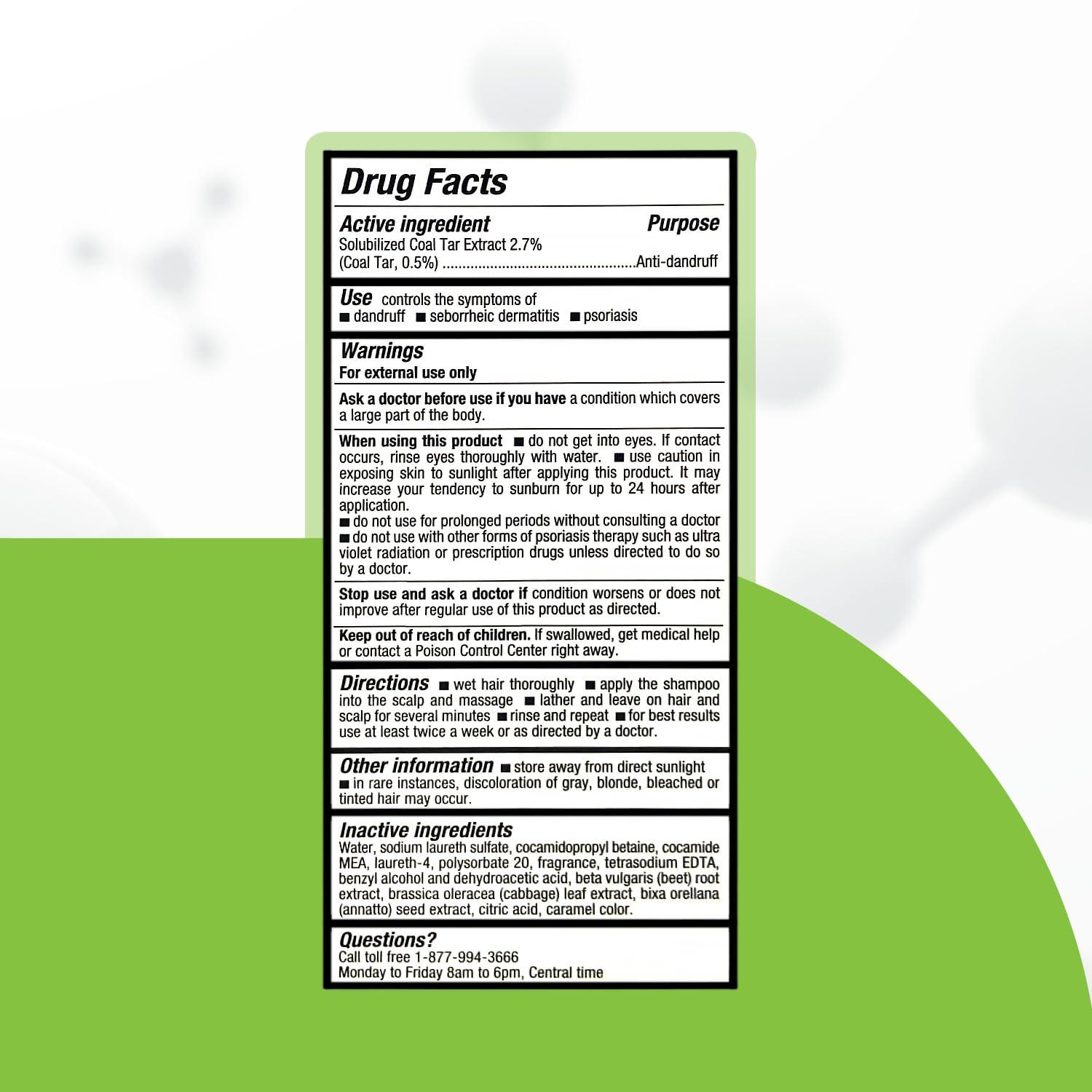 Medicasp Medicasp Coal Tar Gel Anti Dandruff Shampoo, Treats Seborrheic Dermatitis & Psoriasis, Formulated for Dry, Flaky & Itchy Scalp Treatment, for Women & Men, 6 Ounce (Pack of 2)