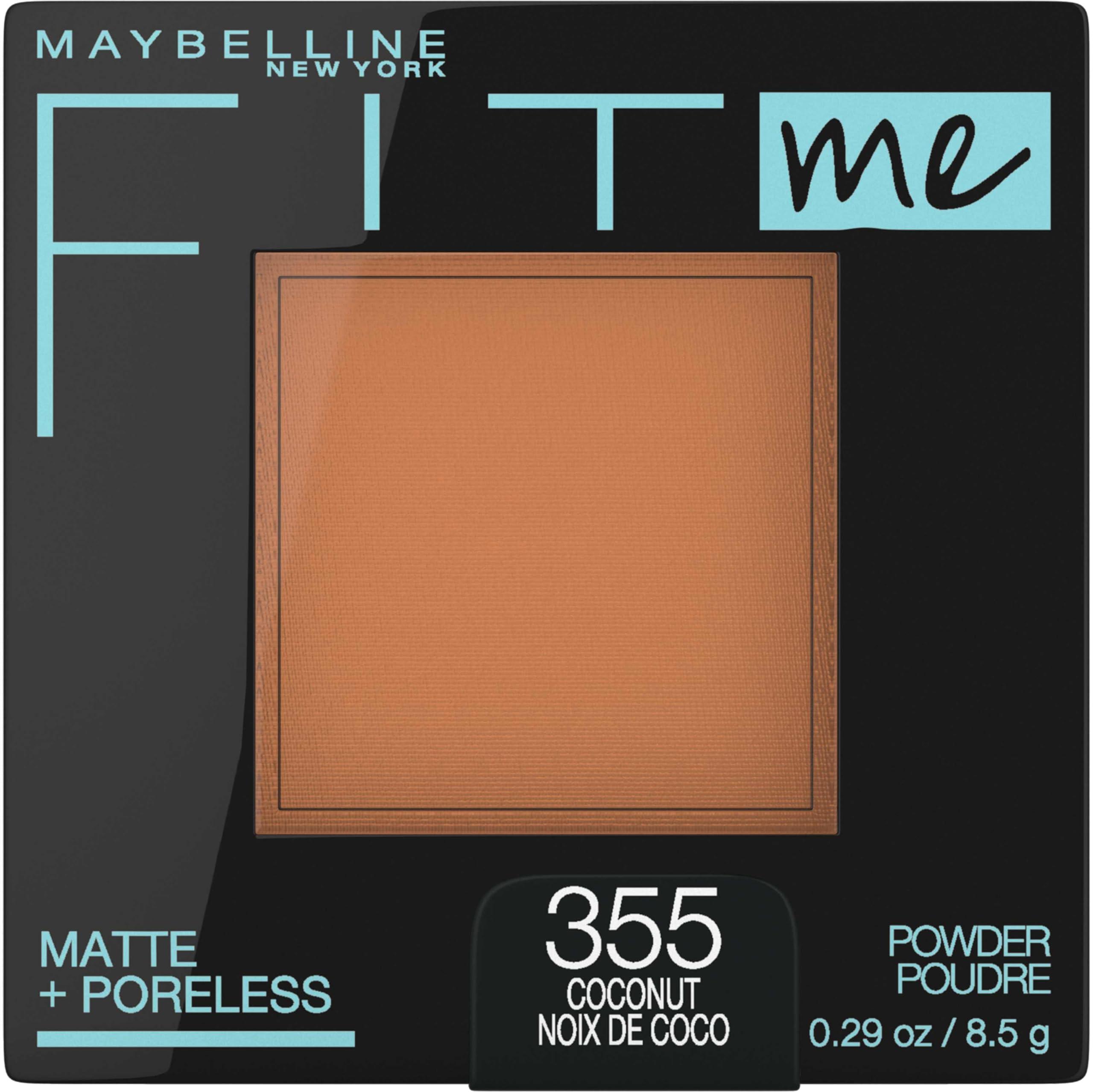 MAYBELLINE Maybelline Fit Me Matte + Poreless Pressed Face Powder Makeup & Setting Powder, Coconut & Golden Caramel, 1 Count Each