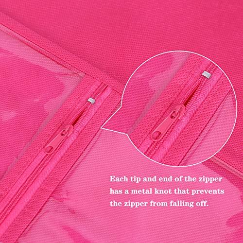 AIHOPESTO 10 PCS Wig Bag Wig Storage for Multiple Wigs Hair Extension Storage Wig Bags Storage with Hanger Anti-slip Hair Extension Holder with Wooden Hanger(5PCS BLACK + 5PCS ROSE)