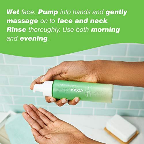 Coola COOLA Organic Glowing Greens Facial Cleanser, Dermatologist Tested Skin Barrier Protection with Aloe Vera Juice, Vegan and Gluten Free, 5 Fl Oz