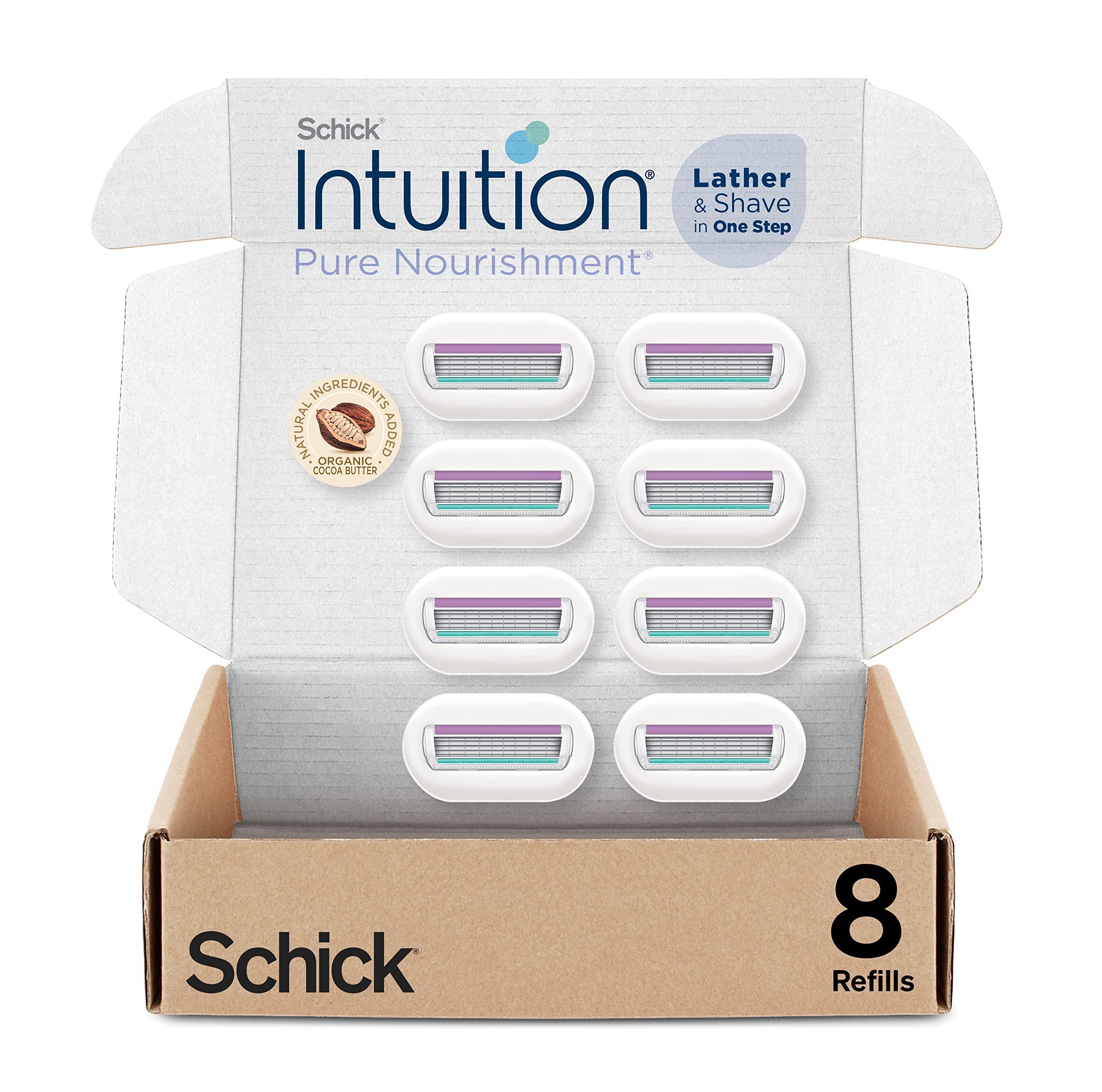 INTUITION INTUITION Schick Razors for Women Variety Pack with 1 Razor Handle & 4 Intuition Razor Blades Refill | Shaving Kit Women & Schick Intuition Refill
