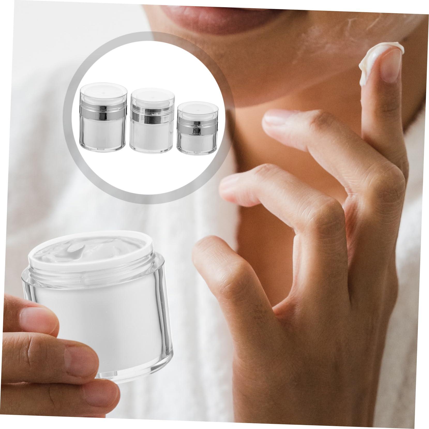 Beaupretty Beaupretty Plastic Shampoo Bottles Clear 3pcs Press Cream Jar Bottles Sun Screens Lotion Lotion Bottle Refillable Bottle Airless Container Cream Dispensers Cream Bottles Pp Vial Travel