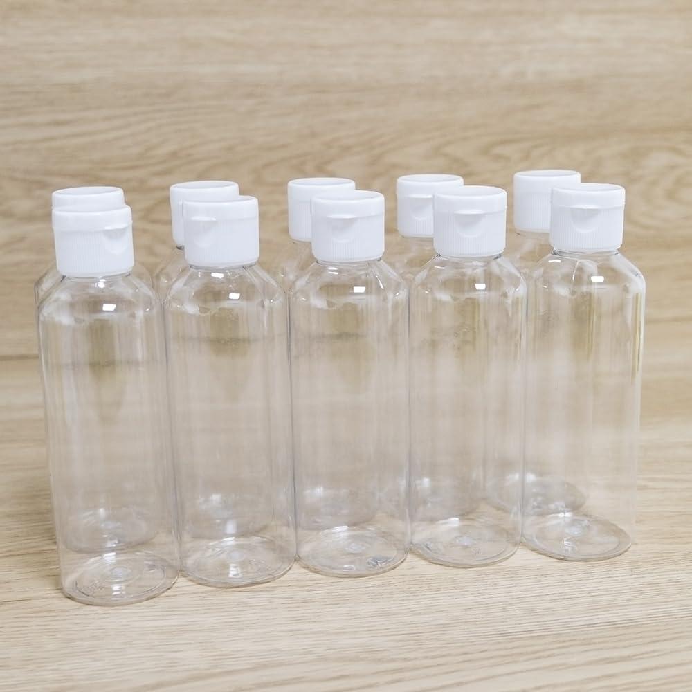 Jarvials Jarvials 3.38 oz PET Plastic Lotion Bottle Small Squeeze Bottle Leak Proof Sample Container with White Flip Cap Travel Fill Vial-Pack of 100