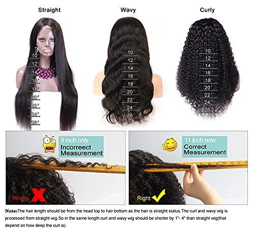 Fabutio 13x6 Lace Front Wig Peruvian Curly Wig Human Hair Wigs for Black Women Pre Plucked Bleached Knots 180%Density Lace Frontal Remy Hair 24 Inch