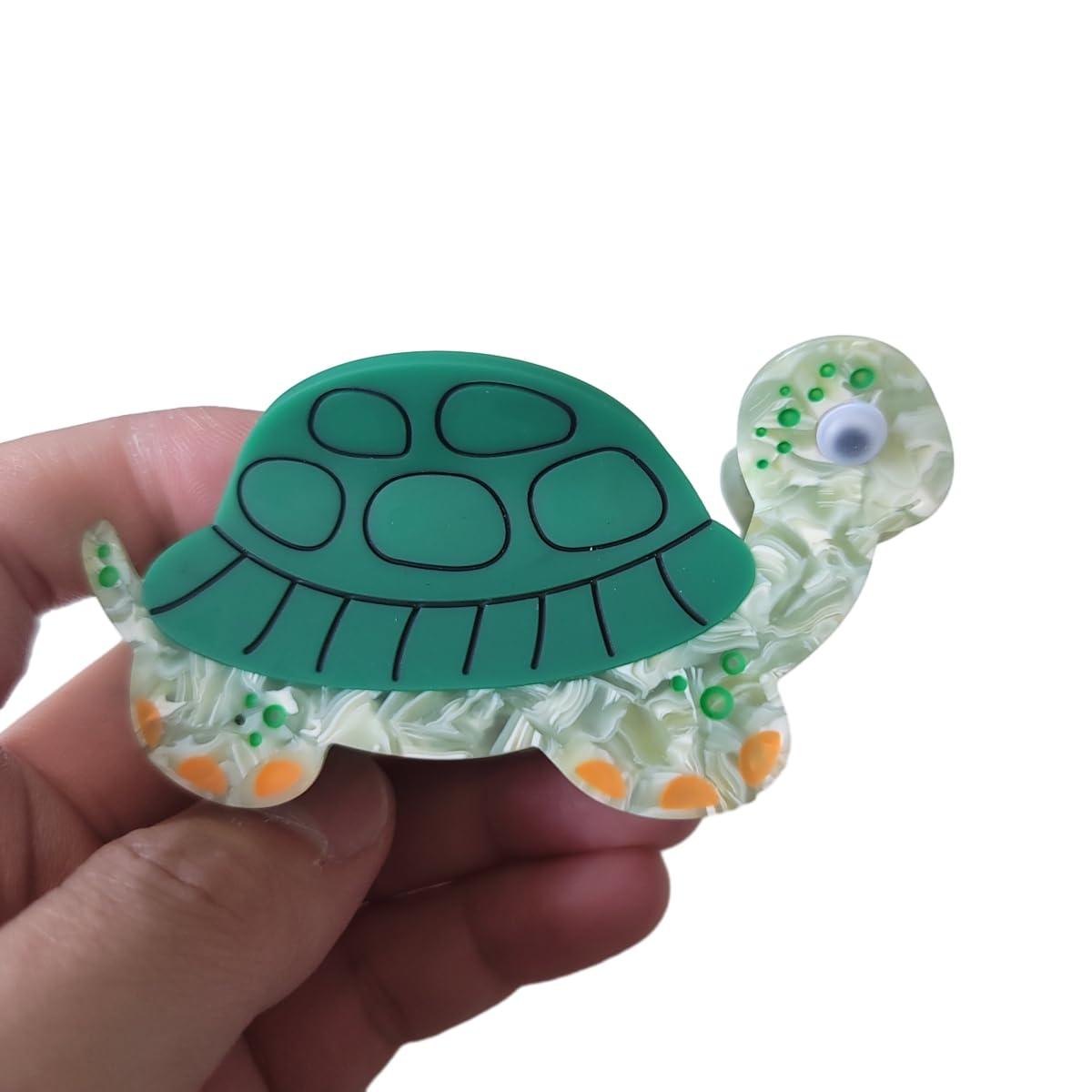 Clip Sugar Cartoon Sea Turtle Hair Clip,Acetate Claw Clips,Hair Clips for Women,Green