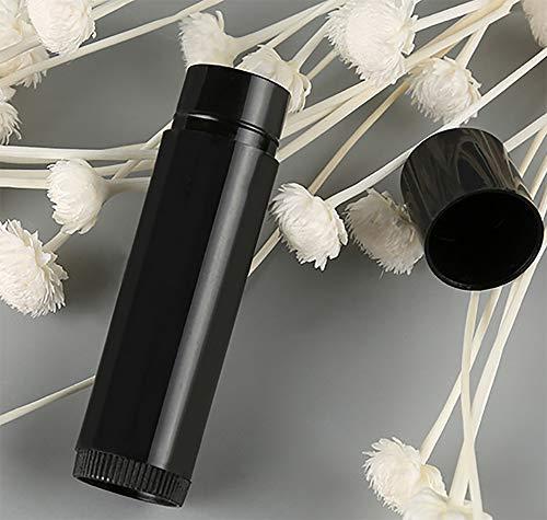 BesYouSel BesYouSel 50Pcs 5ml/5g Empty Plastic Lipstick Tubes, Lip Balm Containers Rotating Type Plastic Refill Lip Balm Tube with Cap,Black