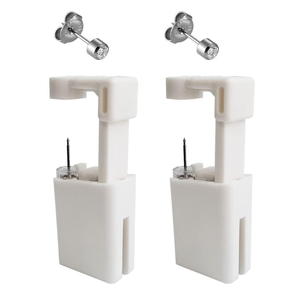 Shyarr Ear Piercing Gun 2 Pack Disposable Ear Piercing Gun Kit Safety Ear Piercing Kit Tool with 4MM Earring Studs Hypoallergenic Ear Piercing Kit