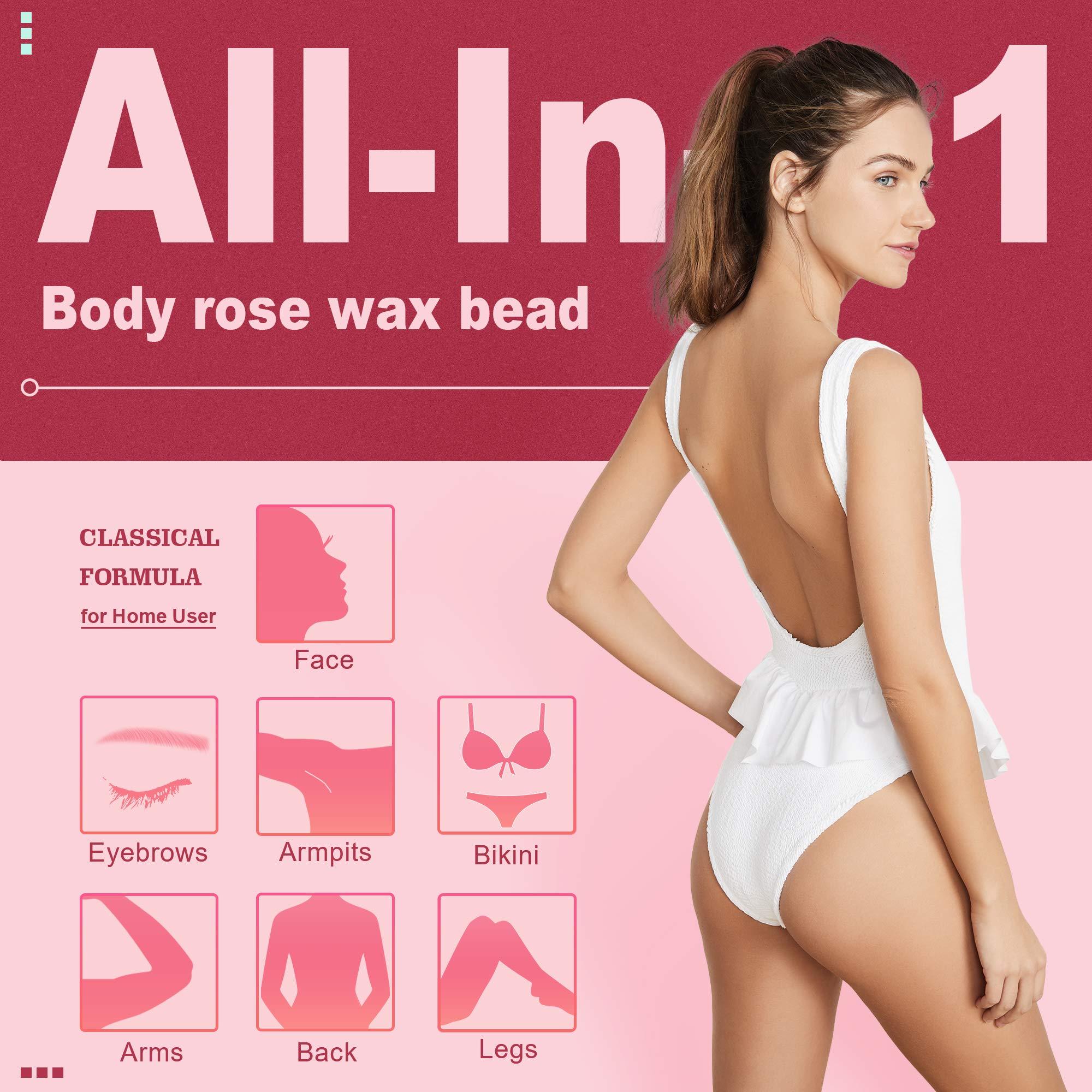 Ajoura Ajoura 2 lb Rose Hard Wax Beads + 1 lb Chamomil Hard Wax Beads for Hair Removal, All-purpose Wax Beans for Sensitive Skin, Large Area Coarse Hair Removal, Refill Bag for Brazilian Bikini, Face