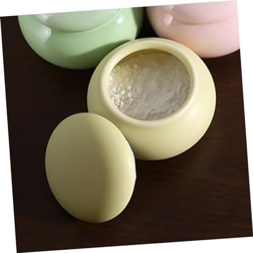 SKISUNO 3pcs Beauty Storage Multi-function Sample Jar Tiny Jars with Lids Cosmetic Boxes Cream Holder Household Travel Jar Cream Bottles Cosmetic Sample Containers Lotion Bottles Ceramics SKISUNO