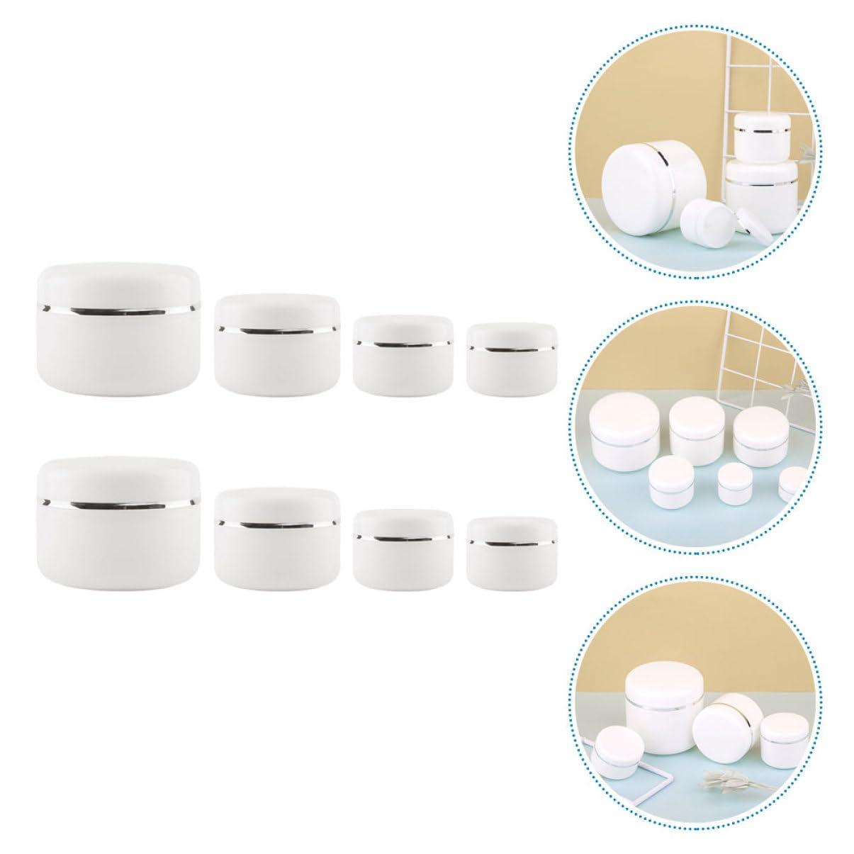 HAPINARY HAPINARY 8pcs Cream Box Cream Bottle Cream Holder Travel Cosmetic Bottles Cream Sample Bottles Round Lotion Bottles Lotion Container Cream Bottle with Lids Leak-proof Cream Jars White Pp