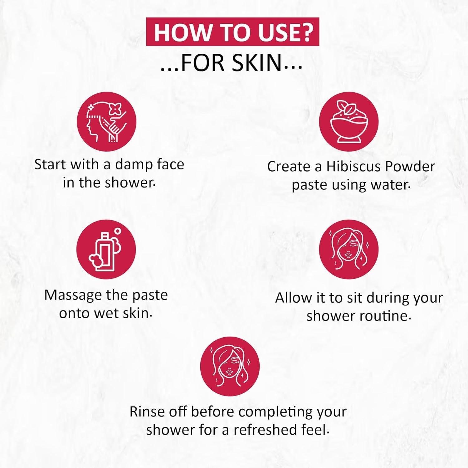 Generic Hibiscus Flower Powder for Face Pack & Hair Mask | Pure & Natural Hibiscus Rosa Sinensis Powder For Skin & Hair Care - 100g