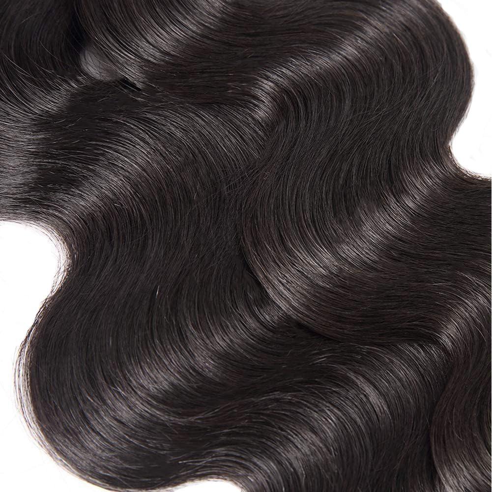 YAREESONG Human Hair Bundle 34 inch Brizilian Hair Bundle Body Wave Bundle 12A Unprocessed Remy Hair Single Bundle Brazilian Body Wave 1 Bundle (Natura black)