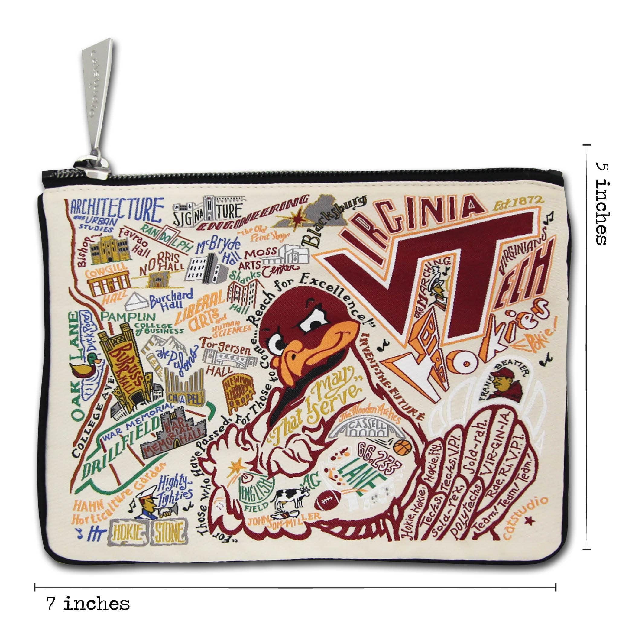 Catstudio catstudio Virginia Tech Collegiate Zipper Pouch Purse | Holds Your Phone, Coins, Makeup & Tech Tools
