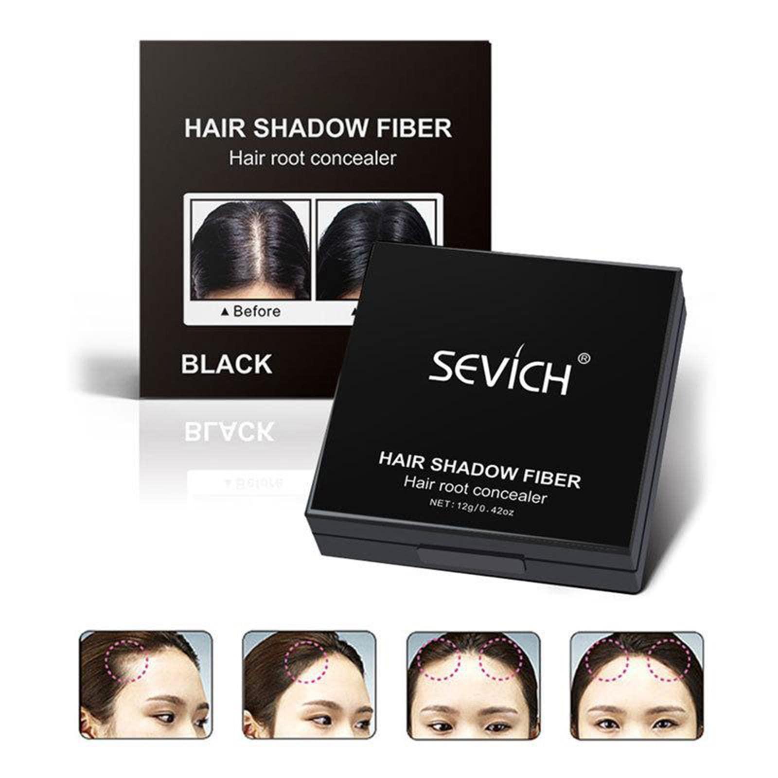 Luzhengyang Luzhengyang Premium Hairline Counter Thickening Concealer Powder - Covers Bald Spots, Thin Hair, Beards - Natural Look - 12g Net Content - black