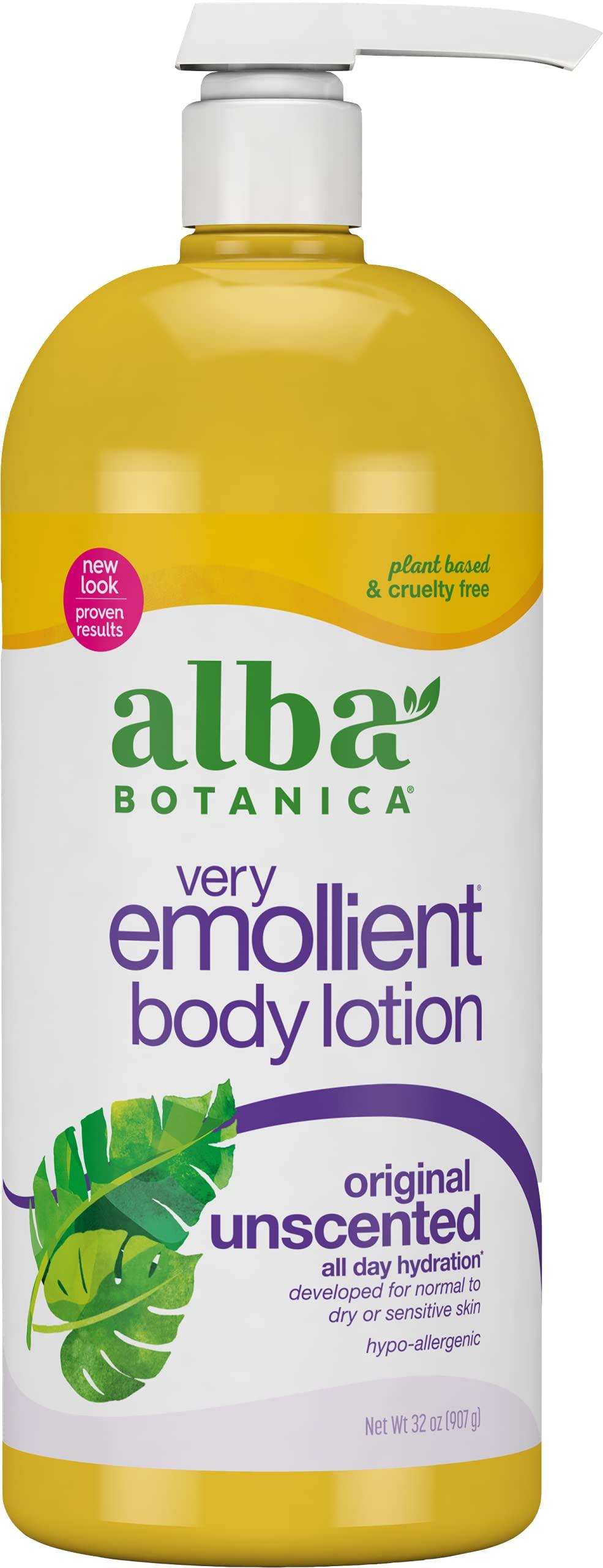 Alba Botanica Alba Botanica Very Emollient Body Lotion, Unscented 32 Oz and Hawaiian Hand & Body Lotion, Cocoa Butter 6 Oz Bundle